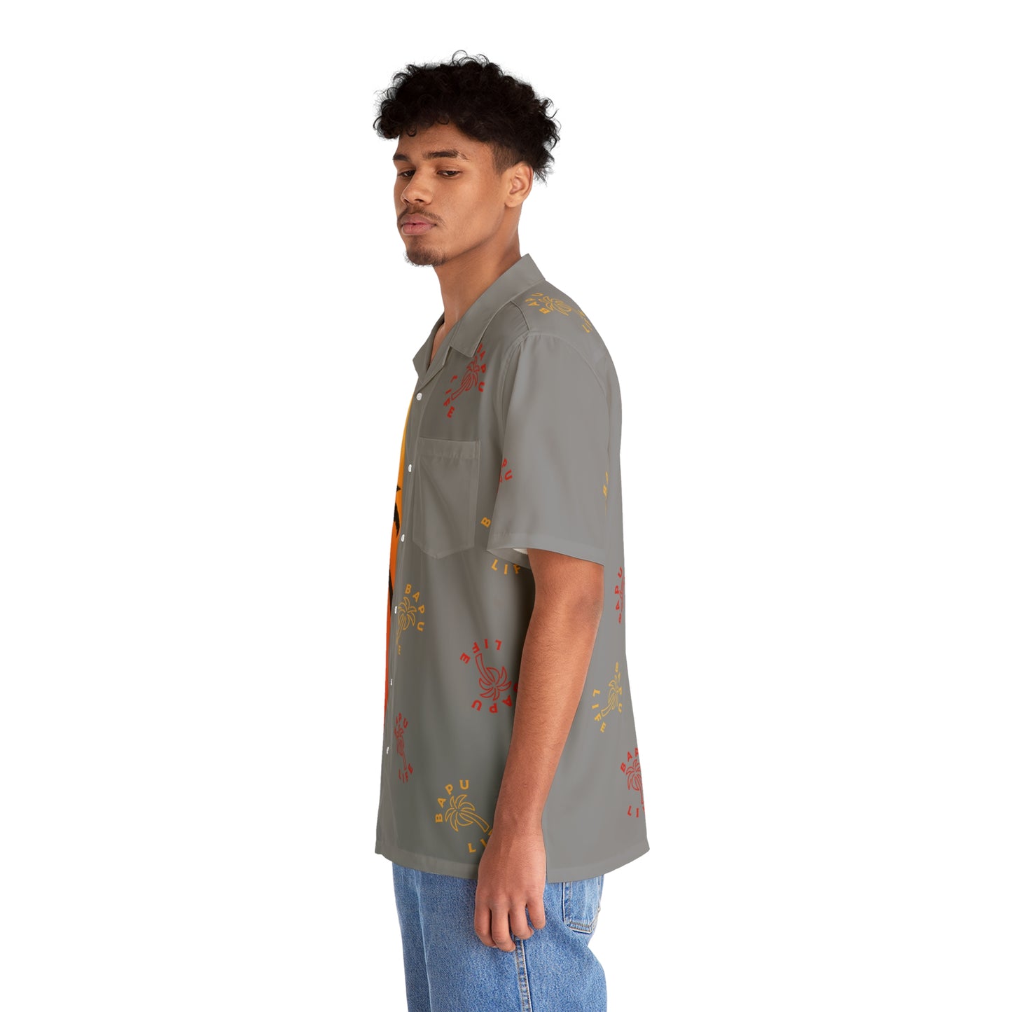 Surfing Sunset Hawaiian Shirt - gray