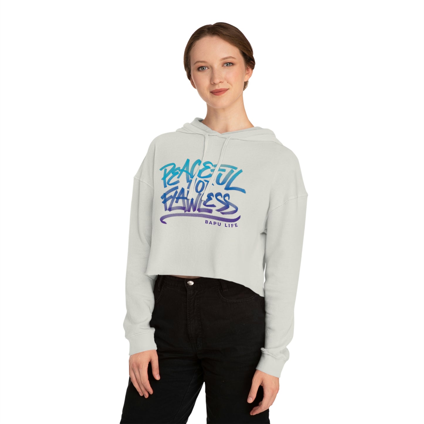 Peaceful Not Flawless Cropped Hoodie