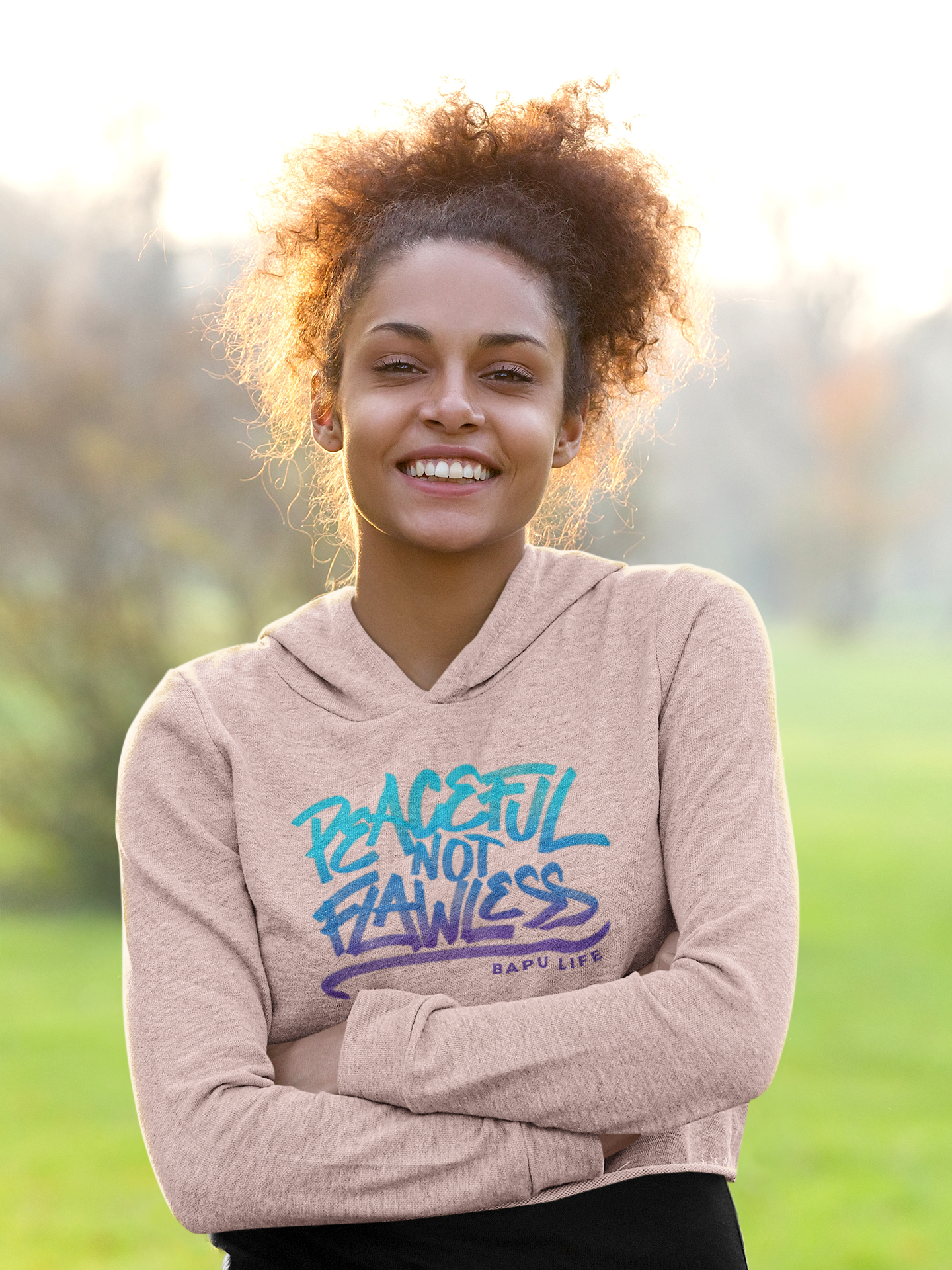 Peaceful Not Flawless Cropped Hoodie